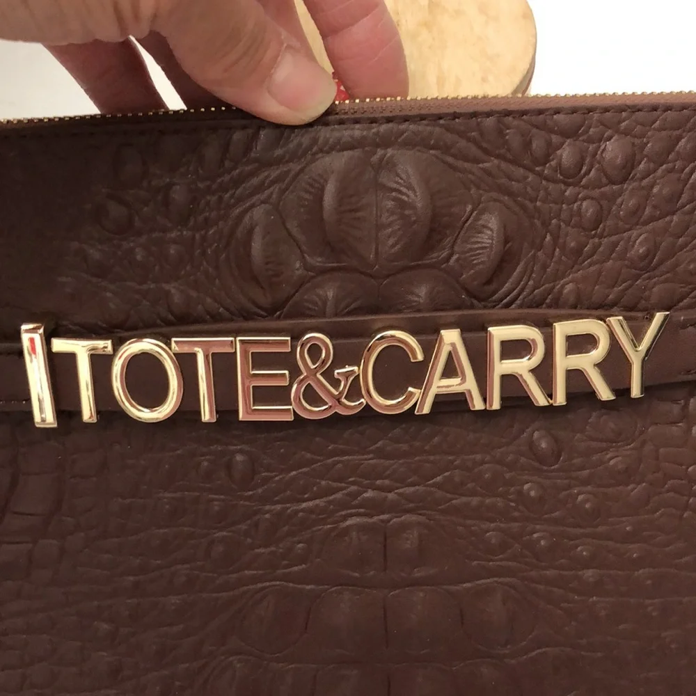 TOTE& CARRY BROWN APOLLO CLUTCH BAG WOMENS SIZE L